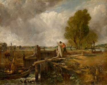 John Constable - Study of A boat passing a lock - Google Art Project. Free illustration for personal and commercial use.