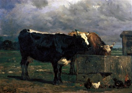 Constant Troyon - Cattle at the Trough - 12.6 - Detroit Institute of Arts