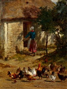 Constant Troyon - Hühner vor einem Bauernhaus - 2119 - Kunsthistorisches Museum