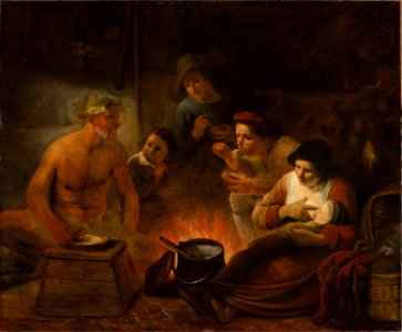 Constantijn a Renesse - Satyr among peasants (Aesop, Fables, J. de La Fontaine, V, 7) - 184843 - National Museum in Warsaw