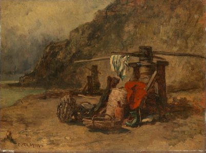 Constant Troyon - Strandgezicht met kaapstanders - SK-A-1900 - Rijksmuseum