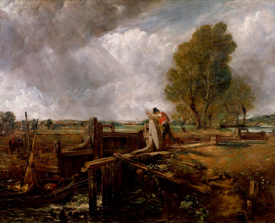 John Constable - A Boat at the Sluice (sketch) - WGA05202