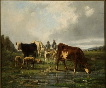 Constant Troyon - Cattle at the waterhole - M.Ob.1217 MNW - National Museum in Warsaw
