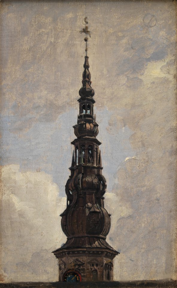 Constantin Hansen - Trompetertårnets spir, Kronborg, Studie - 1834
