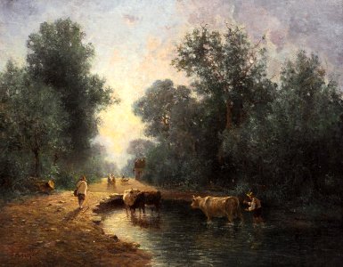 Constant Troyon - Herd and Herdsmen at the Watering Place in the Wood