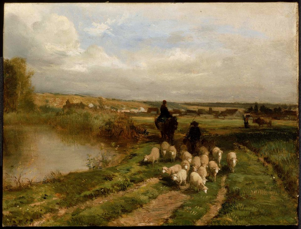 Constant Troyon - Sheep and Shepherd in a Landscape - 84.276 - Museum of Fine Arts