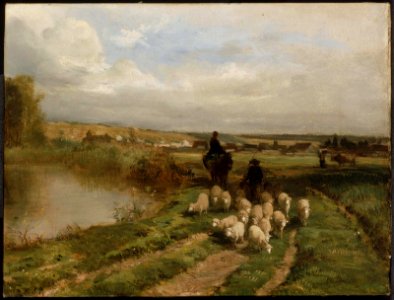 Constant Troyon - Sheep and Shepherd in a Landscape - 84.276 - Museum of Fine Arts