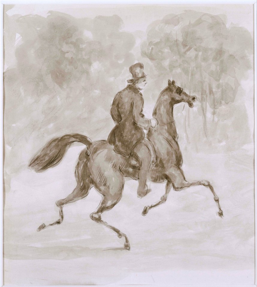 Constantin Guys - Man on Trotting Horse - Google Art Project