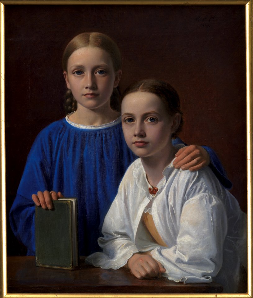 Constantin Hansen - Meta Magdalene Hammerich and the Artist's Daughter Kristiane Konstantin Hansen - KMS4147 - Statens Museum for Kunst