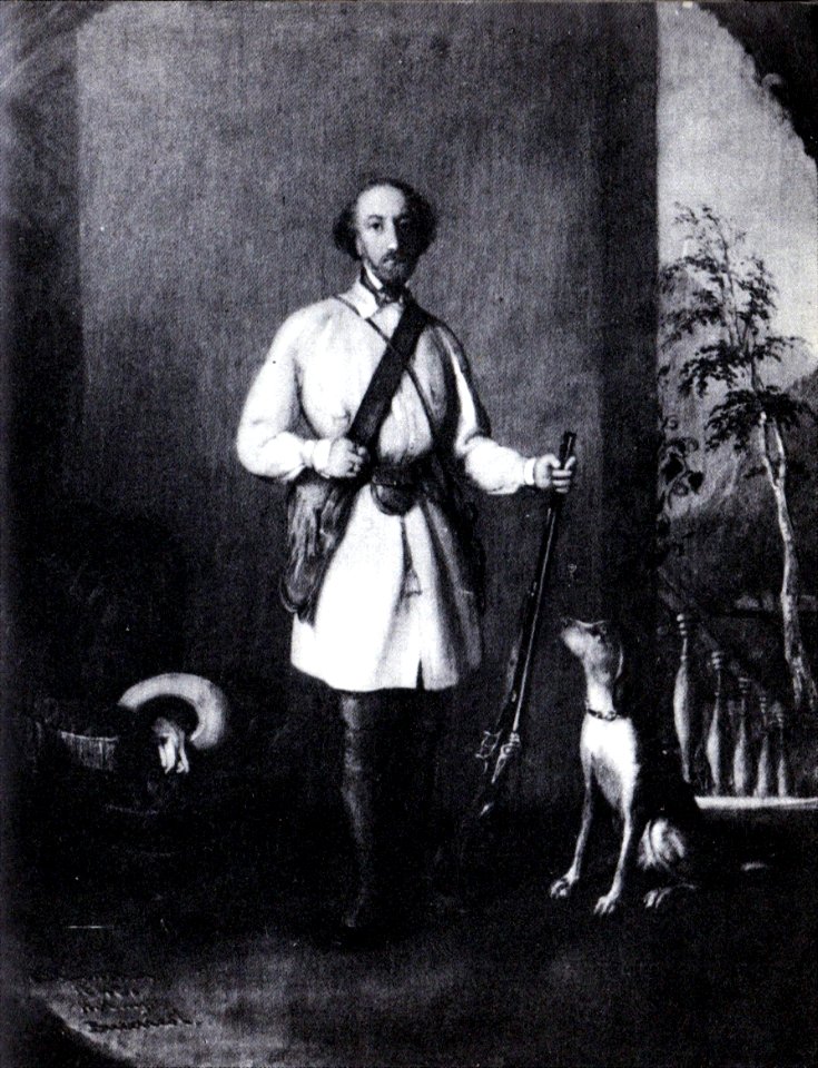 Constantin Daniel Rosenthal - N. Golescu in costum de vanatoare (detaliu)