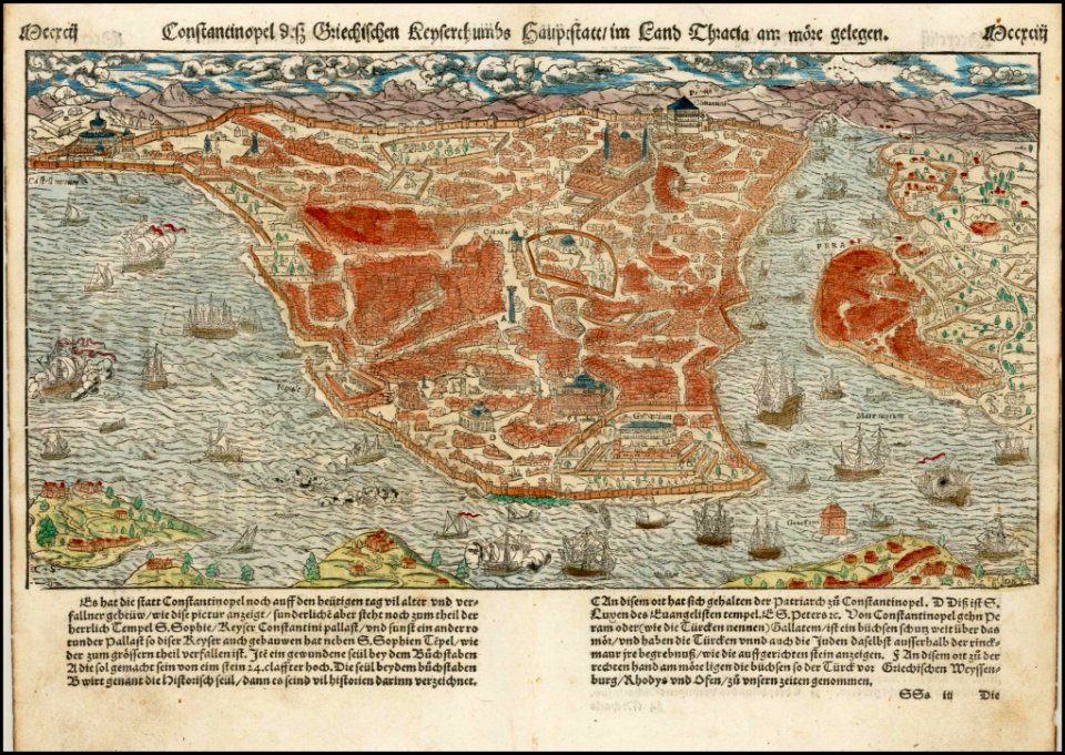 Constantinopel des Griechischen Lenserchumbs Hauptstatt im Land Thracia am moere gelegen