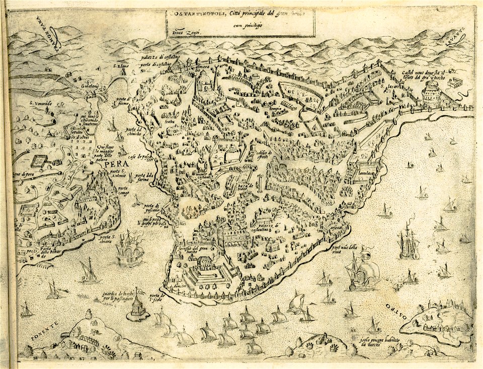 CONSTANTINOPOLI, Città principale - Camocio Giovanni Francesco - 1574
