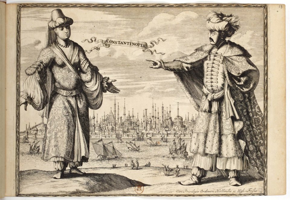 Constantinople -Istanbul- - Costumes des quatre parties du monde, gravés dans la manière de Luycken (1670)