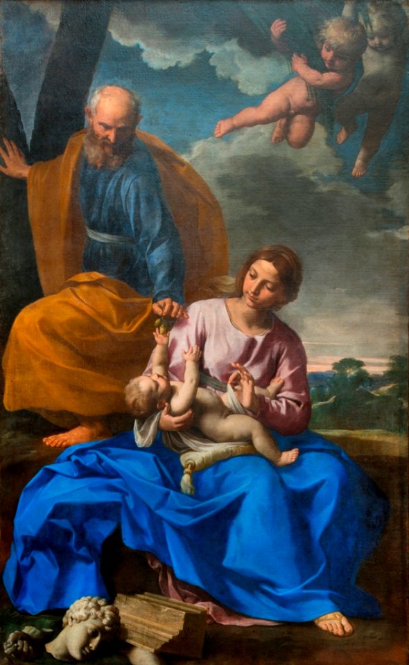 Simone Cantarini - Holy Family, Rest on the flight into Egypt