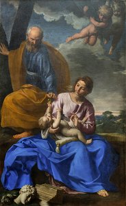 Simone Cantarini - Holy Family, Rest on the flight into Egypt