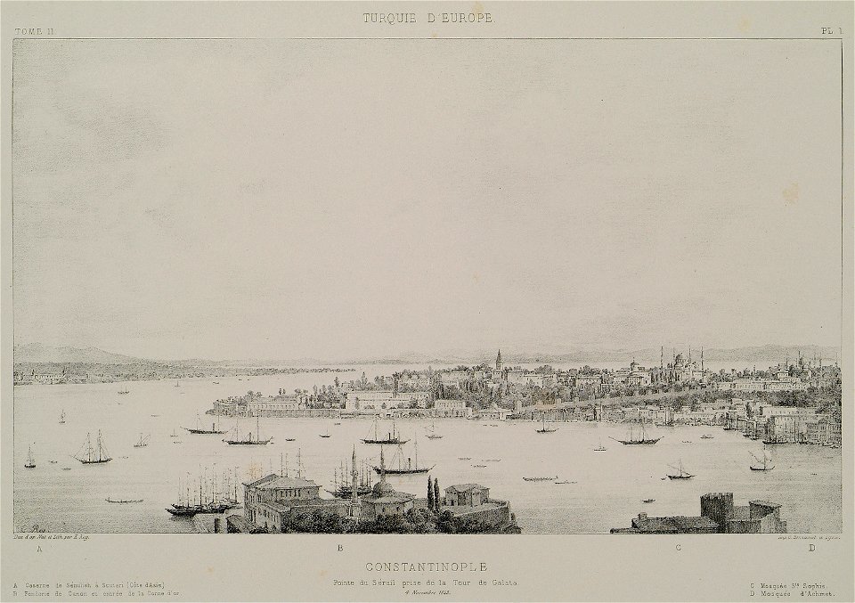 Constantinople Pointe de Sérail prise de la Tour de Galata - Rey Etienne - 1867