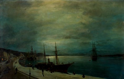 Κωνσταντίνος Βολανάκης - φεγγαρόλουστη λιμάνι