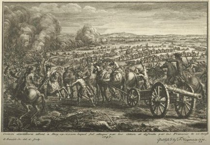 Convoi d'artillerie français en marche pour le siège de Bergen-op-Zoom en 1747