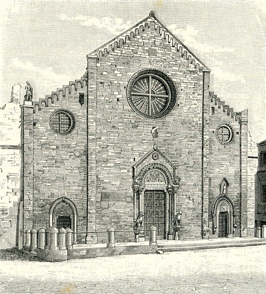 Conversano facciata della cattedrale incisore anonimo 1898