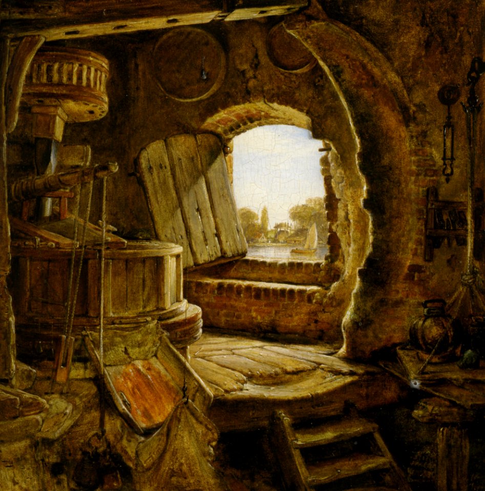 Cooke Edward William Rembrants Fathers mill oil on Panel
