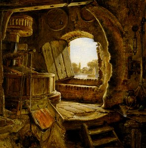 Cooke Edward William Rembrants Fathers mill oil on Panel
