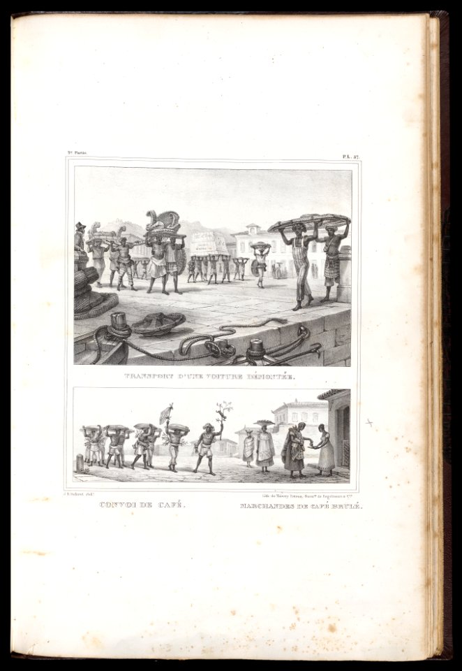 Convoi de café ; Marchandes de café brulé (1), da Coleção Brasiliana Iconográfica