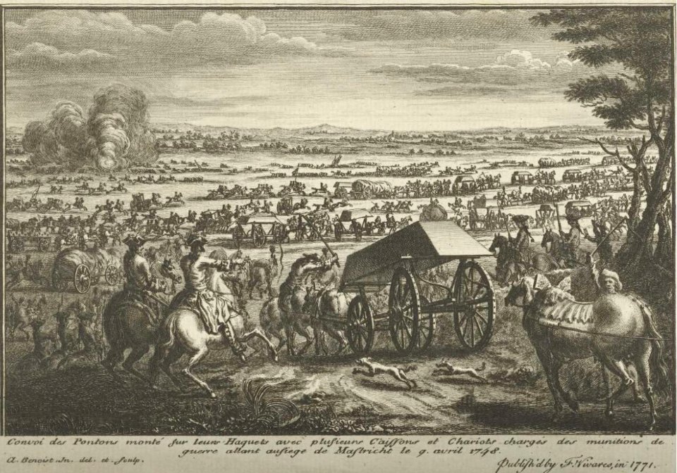 Convoi militaire français en vue du siège de Maastricht en 1748