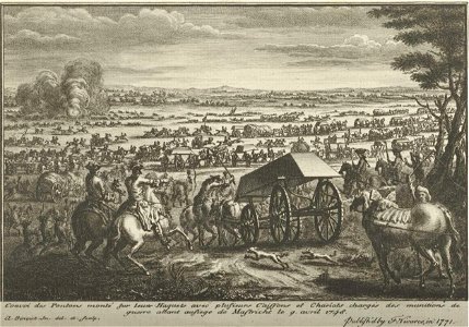 Convoi militaire français en vue du siège de Maastricht en 1748