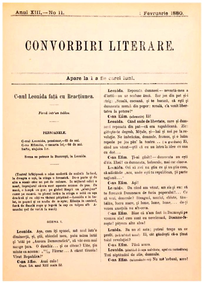 Convorbiri literare - Conu Leonida față cu reacțiunea