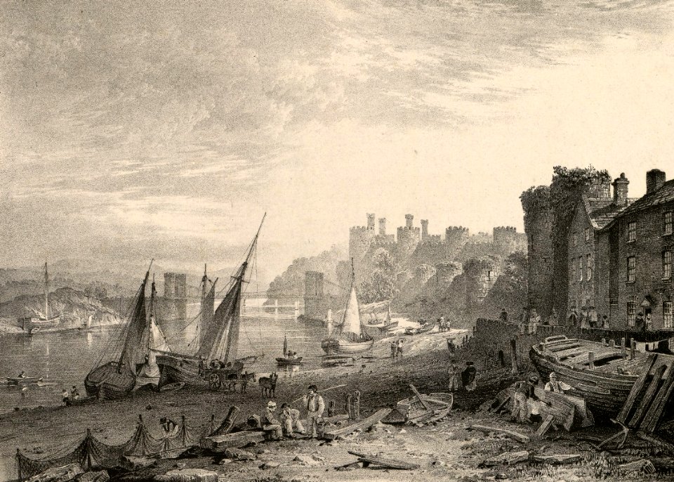Conway bridge and castle. North Wales