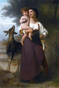 Convoitise, by William-Adolphe Bouguereau. Free illustration for personal and commercial use.