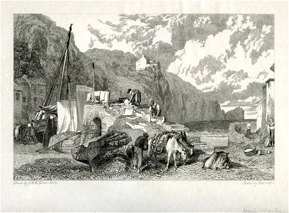 Coombe Martin early proof etched by William Miller after J M W Turner