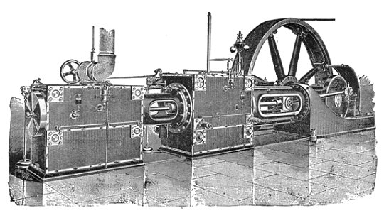 Cooper-Corliss tandem compound engine (New Catechism of the Steam Engine, 1904)