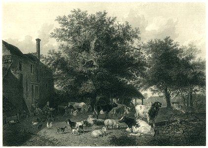 Cooper - La Cour de la Ferme - Steel Engraving