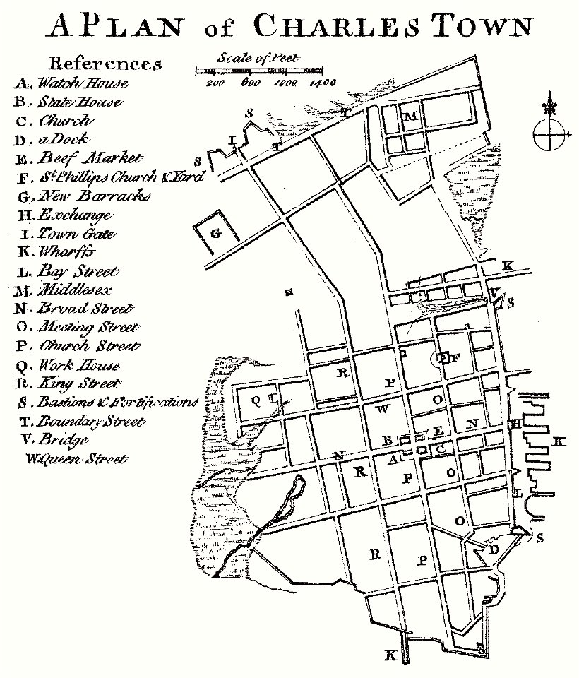 Cook, James — 1773 Map of Charles Town