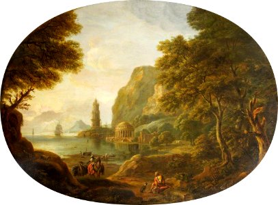 Coplestone Warre Bampfylde (1720-1791) - A Bay with a Temple and a Tower - 732182 - National Trust