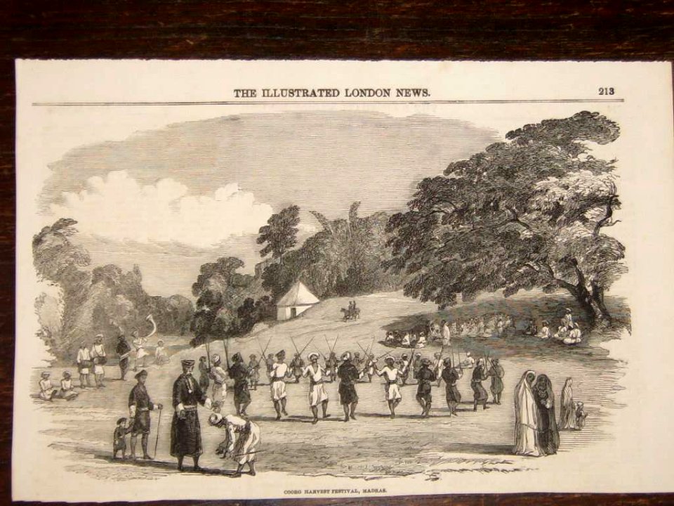 Coorg harvest festival, Madras, Illustrated London News, 1852