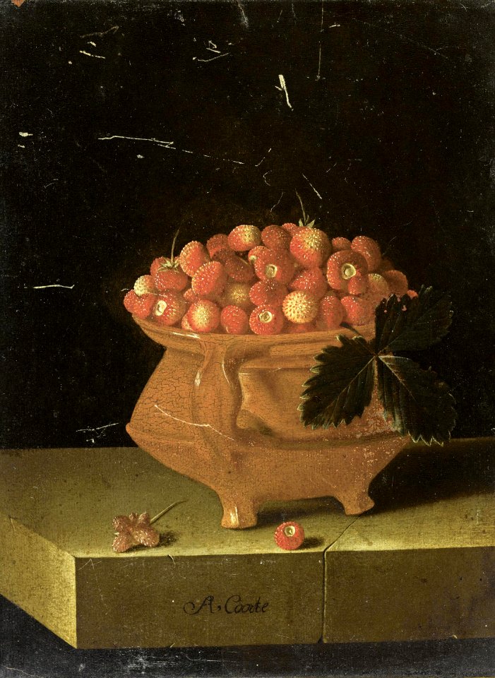 Adriaen Coorte - Strawberries in a Stone Jar - sold 1-dec-2009
