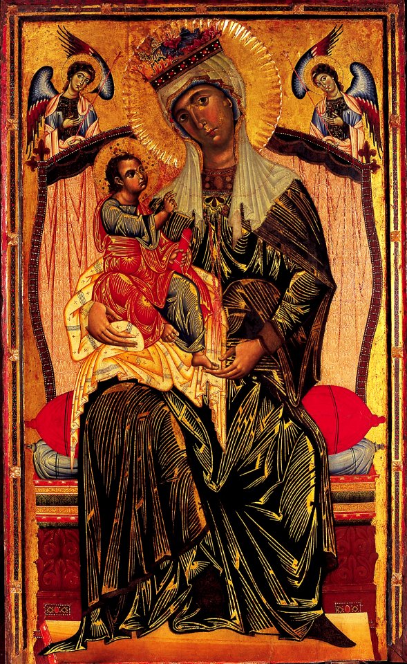 Coppo di marcovaldo, madonna col bambino di orvieto, museo dell'opera del duomo, 1270 circa, 135x238cm