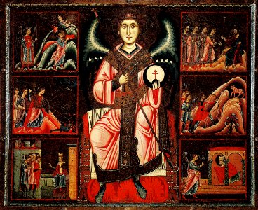 Coppo di marcovaldo St Michael and his legend 1250-60 san casciano val di pesa museum of sacred art