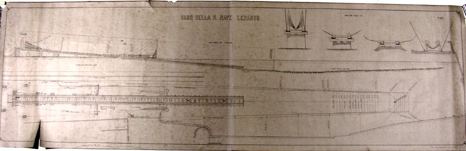 Corazzata Lepanto, disegno, 1883 - san dl SAN IMG-00001355