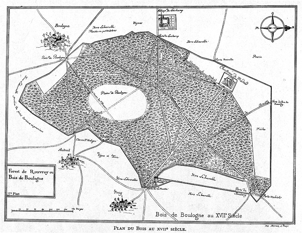 Corbel002 plan du Bois au XVIIe siècle (Bois de Boulogne)