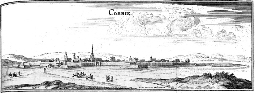 Corbie carte par J Peeters 1656 Zeiller 14368