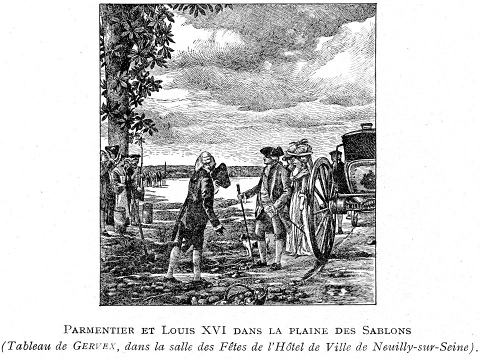 Corbel029 Parmentier et Louis XVI dans la Plaine des Sablons