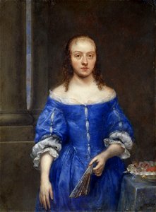 Gonzales Coques - Portrait of a Woman in a Blue Dress