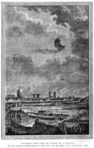 Corbel019 Ascension faite dans les jardins de la Muette, par le marquis d'Arlandes et Pilastre des Rosiers, le 21 novembre 1783