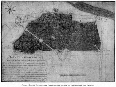Corbel003 Plan du Bois de Boulogne par Pierre-Antoine Rivière, en 1753
