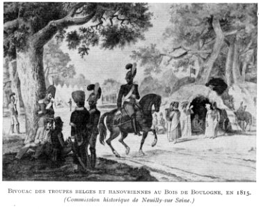 Corbel038 Bivouac des troupes belges et hanovriennes au Bois de Boulogne en 1815