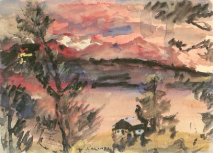 Lovis Corinth Rosa Wolken Walchensee 1921