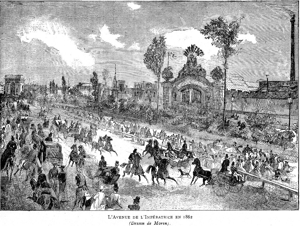 Corbel022 L'Avenue de l'Impératrice en 1862 (Dessin de Morin)